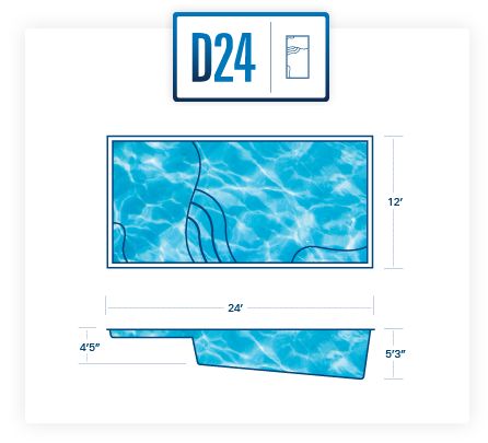 D24 Fiberglass Pool Diagram