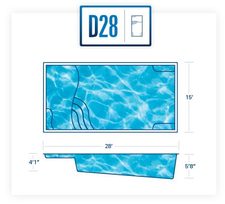 D28 Fiberglass Pool Diagram