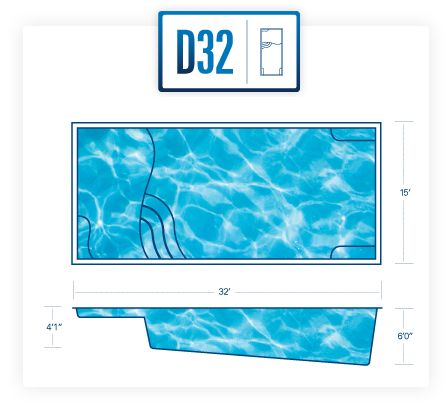 D32 Fiberglass Pool Diagram