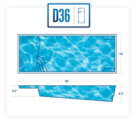 D36 Fiberglass Pool Diagram