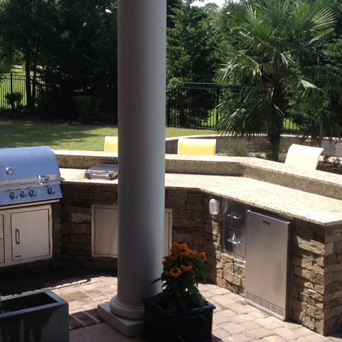 Carolina Creations Outdoor Kitchen with shade