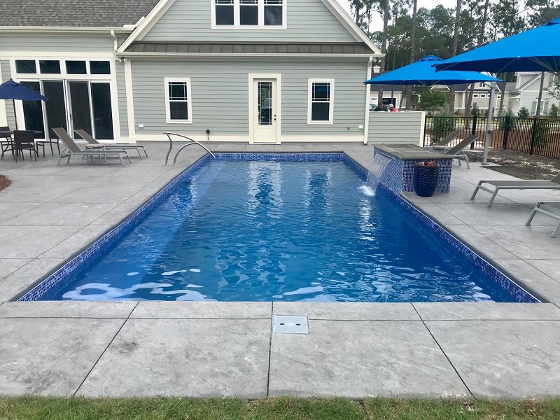 An outdoor spa installed by Carolina Creations