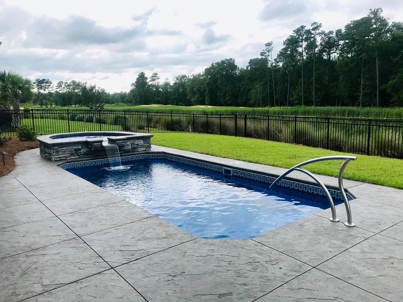 A spa and pool installed by Carolina Creations