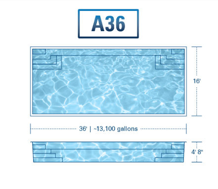 A36 Fiberglass Pool Diagram